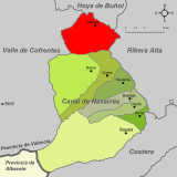Localización de Millares respecto a la comarca de la Canal de Navarrés