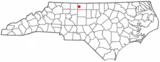 Ubicación en el condado de Rockingham y en el estado de Carolina del Norte Ubicación de Carolina del Norte en EE. UU.