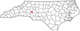 Ubicación en el condado de Iredell y en el estado de Carolina del Norte Ubicación de Carolina del Norte en EE. UU.