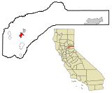 Nevada County California Incorporated and Unincorporated areas Grass Valley Highlighted.svg