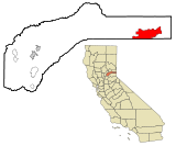 Nevada County California Incorporated and Unincorporated areas Truckee Highlighted.svg