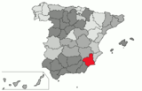 Localización de la Región de Murcia en España