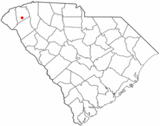 Ubicación en el condado de Pickens y en el estado de Carolina del Sur Ubicación de Carolina del Sur en EE. UU.