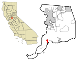 Ubicación en el condado de Sacramento y en el estado de California Ubicación de California en EE. UU.