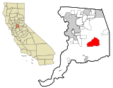 Ubicación en el condado de Sacramento y en el estado de California Ubicación de California en EE. UU.