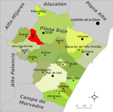 Localización de Tales respecto a la comarca de la Plana Baja