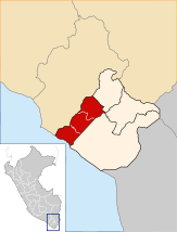 Mapa de ubicación de la provincia de Jorge Basadre en la región Tacna.