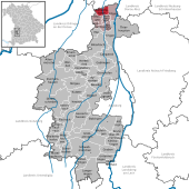 Mapa de Alemania, posición de Allmannshofen destacada