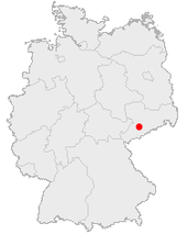 Mapa de Alemania, posición de Chemnitz destacada