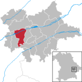 Mapa de Alemania, posición de Dingolfing destacada