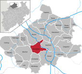 Mapa de Alemania, posición de Emsdetten destacada