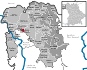 Mapa de Alemania, posición de Glattbach destacada