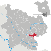 Mapa de Alemania, posición de Gorden-Staupitz destacada