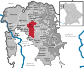 Mapa de Alemania, posición de Hösbach destacada