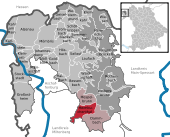 Mapa de Alemania, posición de Heimbuchenthal destacada