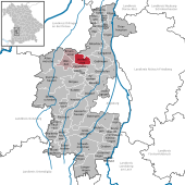 Mapa de Alemania, posición de Heretsried destacada