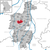 Mapa de Alemania, posición de Horgau destacada