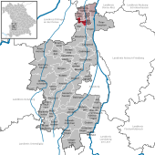 Mapa de Alemania, posición de Kühlenthal destacada