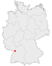 Mapa de Alemania, posición de Karlsruhe destacada