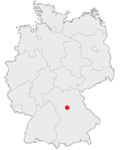 Mapa de Alemania, posición de Núremberg destacada