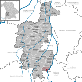 Mapa de Alemania, posición de Klosterlechfeld destacada