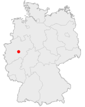 Mapa de Alemania, posición de Altena destacada