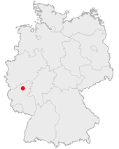 Mapa de Alemania, posición de Andernach destacada
