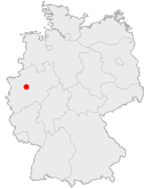 Mapa de Alemania, posición de Bochum destacada