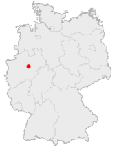 Mapa de Alemania, posición de Werl destacada