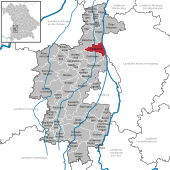 Mapa de Alemania, posición de Langweid am Lech destacada