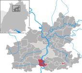 Mapa de Alemania, posición de Lauffen am Neckar destacada