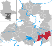 Mapa de Alemania, posición de Leuna destacada