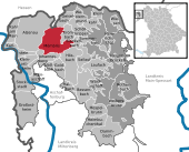 Mapa de Alemania, posición de Mömbris destacada