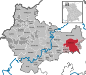 Mapa de Alemania, posición de Maßbach destacada