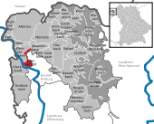 Mapa de Alemania, posición de Mainaschaff destacada
