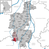 Mapa de Alemania, posición de Mittelneufnach destacada