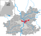 Mapa de Alemania, posición de Neckarsulm destacada