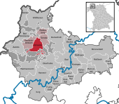 Mapa de Alemania, posición de Schondra destacada