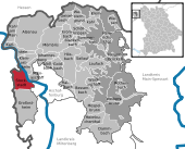 Mapa de Alemania, posición de Stockstadt am Main destacada