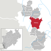Mapa de Alemania, posición de Stolberg destacada