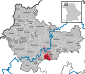 Mapa de Alemania, posición de Sulzthal destacada