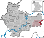 Mapa de Alemania, posición de Thundorf in Unterfranken destacada