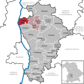 Mapa de Alemania, posición de Todtenweis destacada