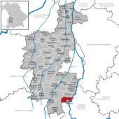 Mapa de Alemania, posición de Untermeitingen destacada