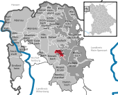 Mapa de Alemania, posición de Waldaschaff destacada