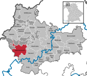 Mapa de Alemania, posición de Wartmannsroth destacada