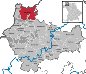 Mapa de Alemania, posición de Wildflecken destacada