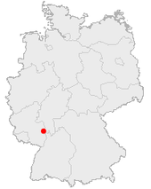 Mapa de Alemania, posición de Worms destacada
