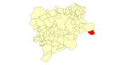 Localización de Caudete en la provincia de Albacete