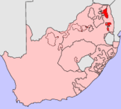 Situación geográfica de Gazankulu (mapa político de Sudáfrica)